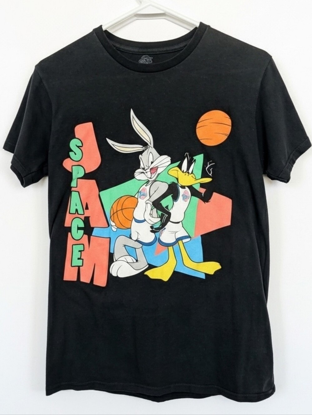 Space Jam Bugs Bunny & Daffy Duck Black Graphic Tee Retro 1990s